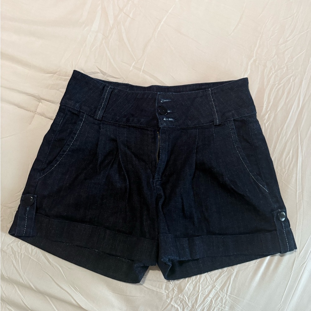Hudson Jeans Dark High Waist Shorts